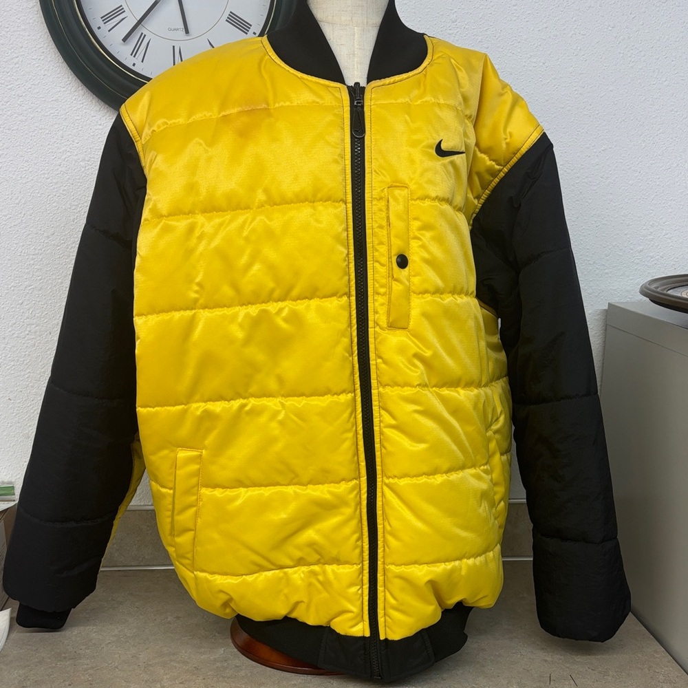 Nike Black and Yellow Puffer Jacket